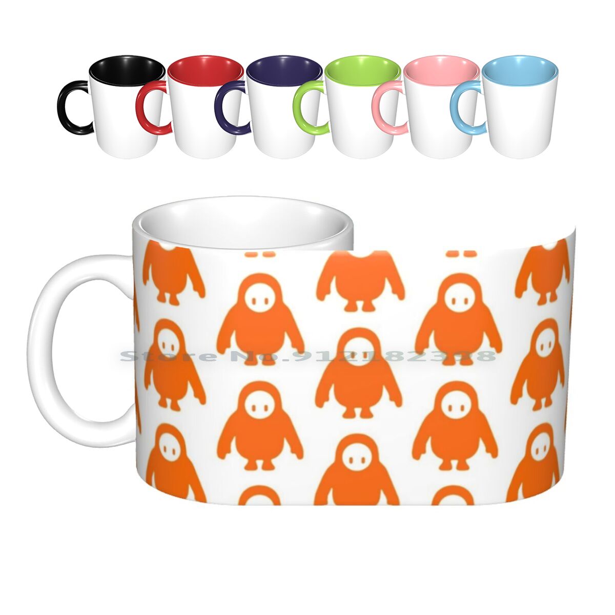 Fall Guy Orange Ceramic Mugs Coffee Cups Milk Tea Mug Ps4 Pc Gaming Cartoon Cute Simple - Fall Guys Plush