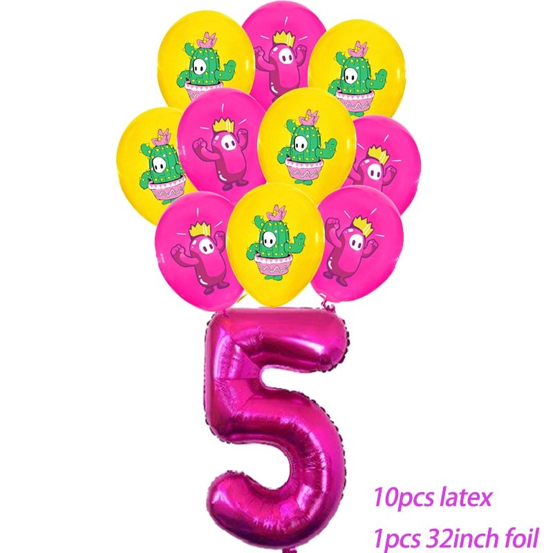 Game Fall Guys Balloon Child Birthday Party Decoration Banner Cake Topper Birthday Photoshop Backdrop Baby Shower 5 - Fall Guys Plush
