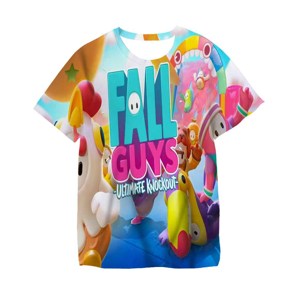 Kids Cartoon T shirt Hot Games Fall Guys Cosplay Clothes Baby Boys Girls Tee Tops Children 1 - Fall Guys Plush