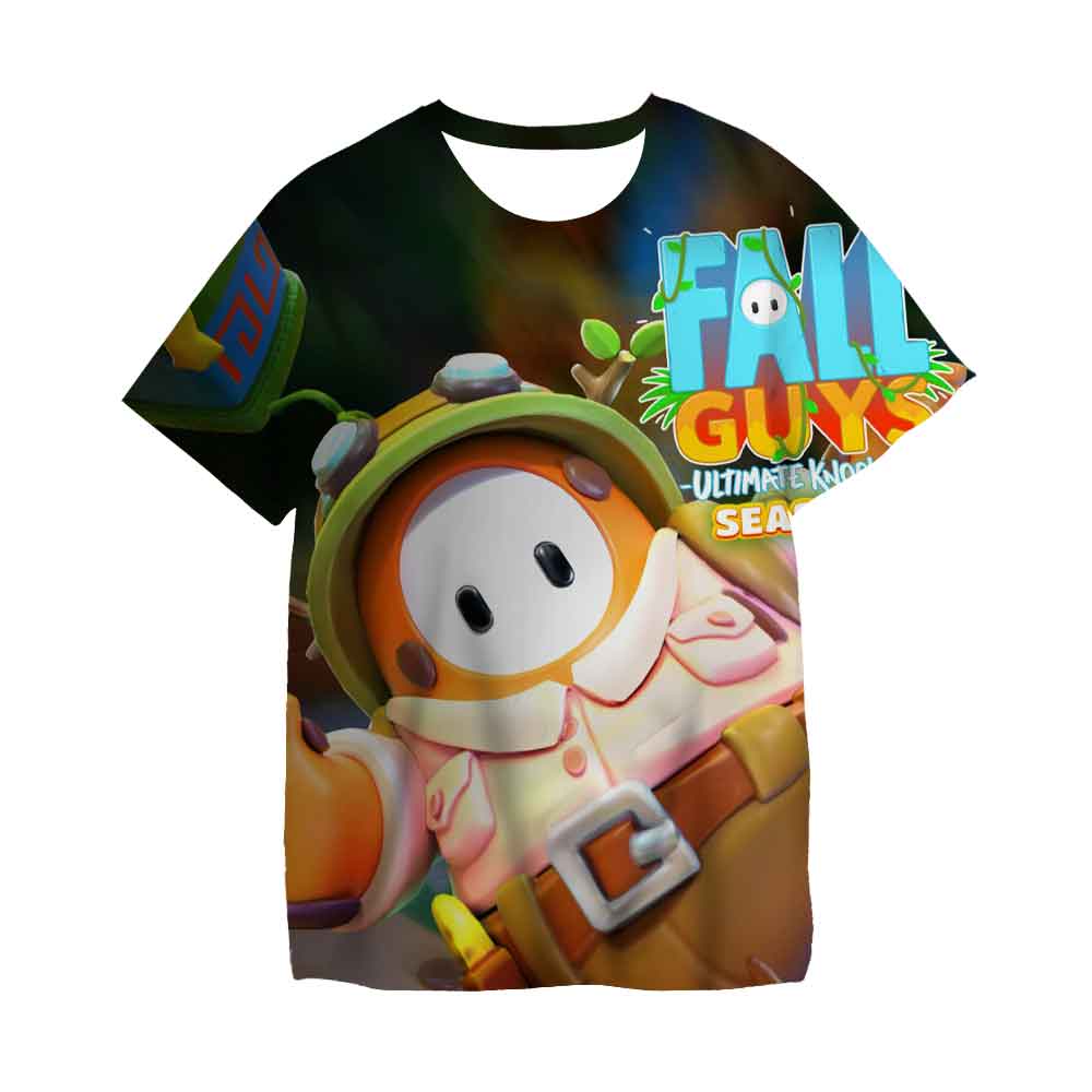 Kids Cartoon T shirt Hot Games Fall Guys Cosplay Clothes Baby Boys Girls Tee Tops Children - Fall Guys Plush