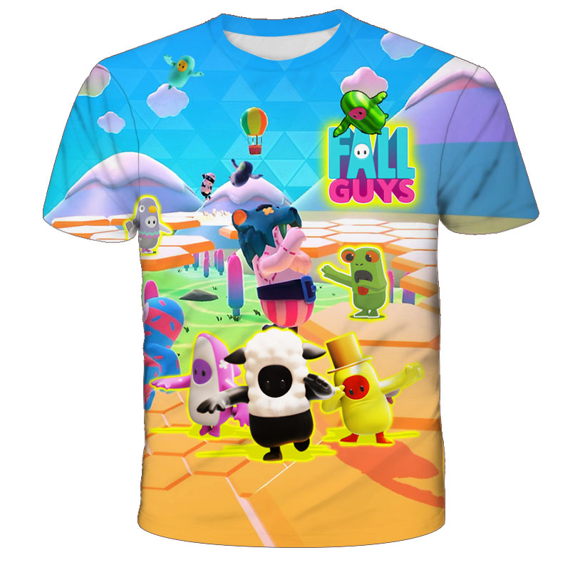 New Games Stumble Guys T Shirt For 3 to 14 Ys Kids Clothes Baby Boys T - Fall Guys Plush